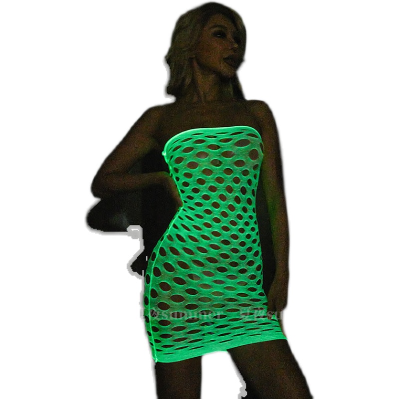 Bodystocking Fishnet - Body de rejilla luminoso que brilla