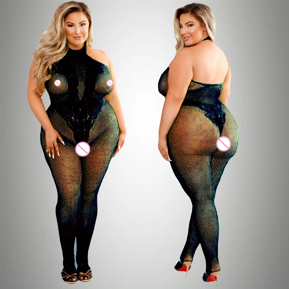 Bodystocking Fishnet - Body de talla grande para mujer,