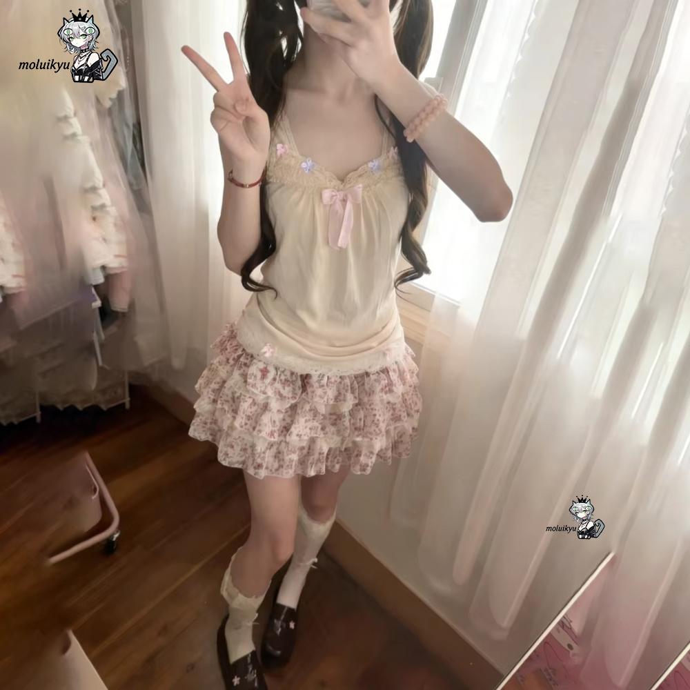 Conjunto de 2 piezas Y2K para  - Cami Top Lace reseña y precio