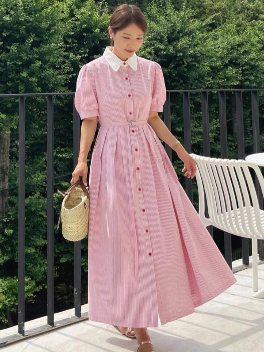 Elegante Vestido Retro a Rayas - Corset Waist Cinch reseña y precio